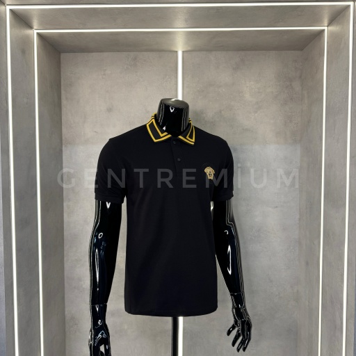 Versace Polo Yaka Siyah T-shirt