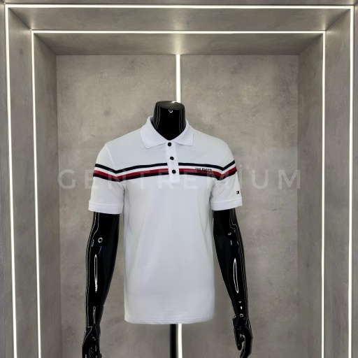 Tommy Hilfiger Polo Yaka Beyaz T-shirt