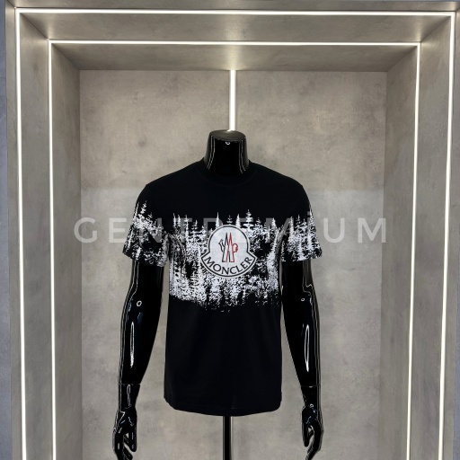 Moncler Desenli Siyah T-shirt