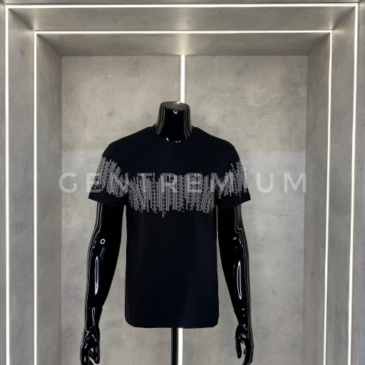 Tommy Hilfiger Desenli Siyah T-shirt
